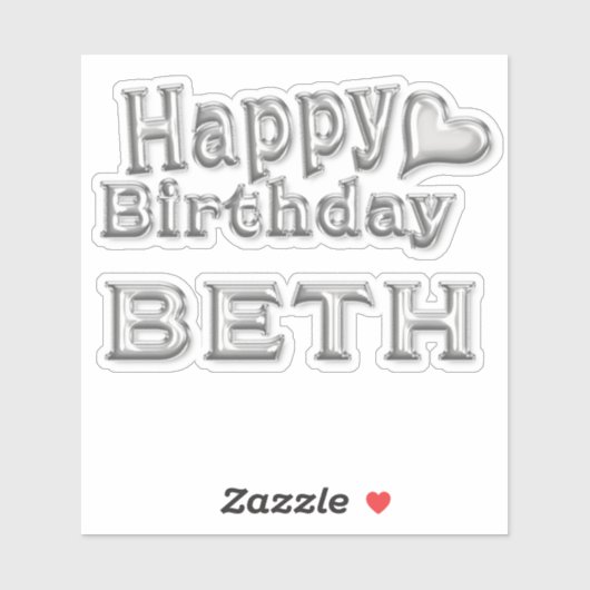 Beth Happy Birthday silver Aufkleber Sticker シール (シート)