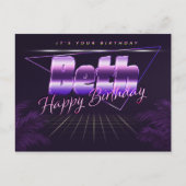 Beth Name Vorname lila Postkarte Geburtstag ポストカード (正面)