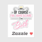 Beth Of Course私はBeth 素晴らしだ シール (シート)