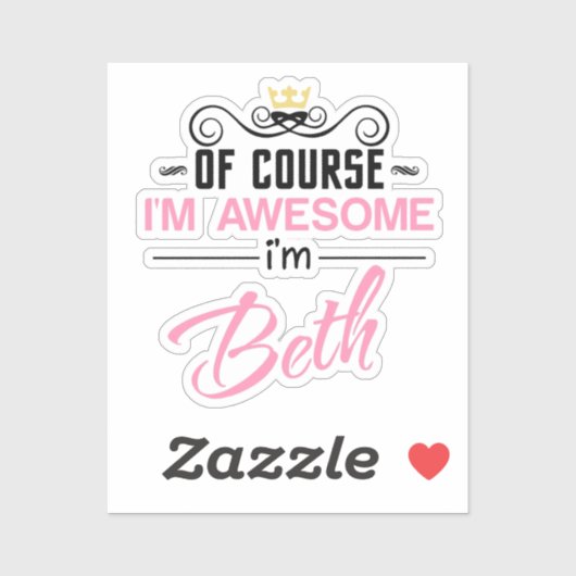 Beth Of Course私はBeth 素晴らしだ シール (シート)