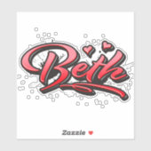 Beth red Heart Graffiti Aufkleber Sticker シール (シート)