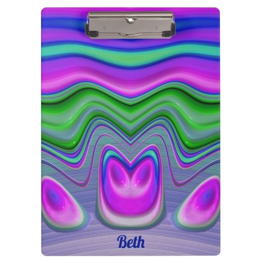 BETH to 3D!ピンク、紫、緑、青 クリップボード (正面)