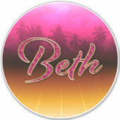 Beth Vorname Name golden pink Aufkleber Sticker シール (正面)