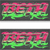 Beth Vorname Name Graffiti Aufkleber Sticker シール (正面)