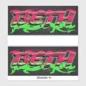 Beth Vorname Name Graffiti Aufkleber Sticker シール (シート)