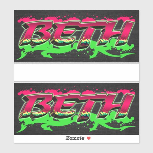 Beth Vorname Name Graffiti Aufkleber Sticker シール (シート)