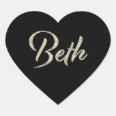 Beth white gold Handwriting Aufkleber Herz ハートシール (正面)