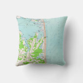 Bethanyのビーチデラウェア州(1954年)のヴィンテージの地図 クッション (裏面)