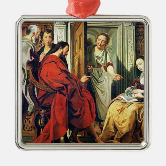 Bethanyのマーサそしてメリーの家のキリスト メタルオーナメント (正面)
