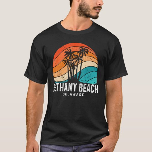 Bethany Beach Delaware Palm Tree Beach Souvenir Tシャツ (正面)
