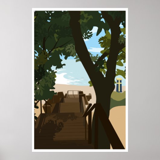 Bethany Beach Stairs Poster, 24"x36" Poster ポスター (正面)