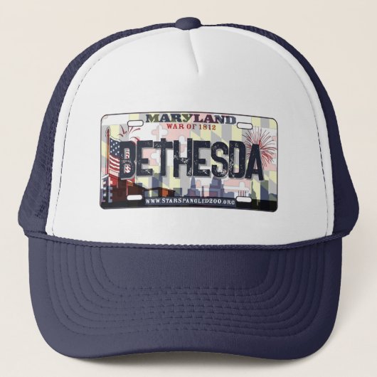 Bethesda Maryland flag license plate hat キャップ (正面)