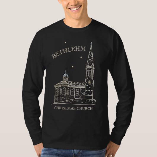 Bethlehem Hand Drawn Christmas Church Tシャツ (正面)