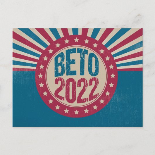 Beto 2022ヴィンテージ米国国旗の県知事選 ポストカード (正面)