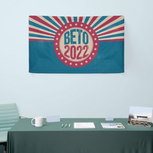 Beto 2022ヴィンテージ米国国旗の県知事選 横断幕 (トレードショー)