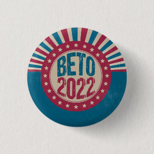 Beto 2022年、米国知事カッコいいヴィンテージ国旗 缶バッジ