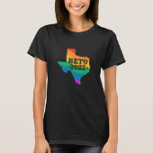 Beto 2022 LGBTレインボーテキサス州マップBeto Orourke Elec Tシャツ (正面)