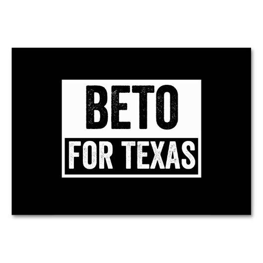 beto FOR TEXAS テーブルナンバー (正面)