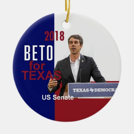 BETO O'Rourkeテキサス州2018年 セラミックオーナメント (正面)