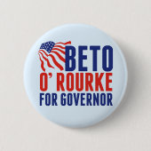 Beto O'Rourke氏(テキサス州県知事2022選挙) 缶バッジ (正面)