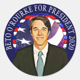 Beto O'Rourke社長2020サポートステッカー ラウンドシール