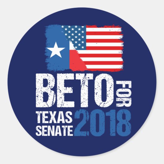 Beto O'Rourke 2018年テキサス州上院選挙 ラウンドシール (正面)