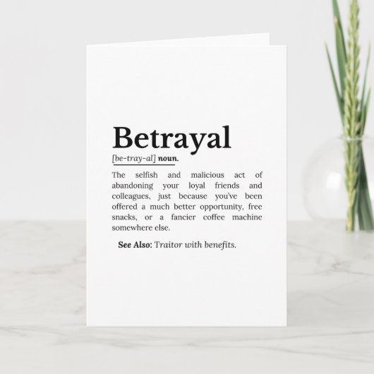 Betrayal Definition Funny Version カード (正面)