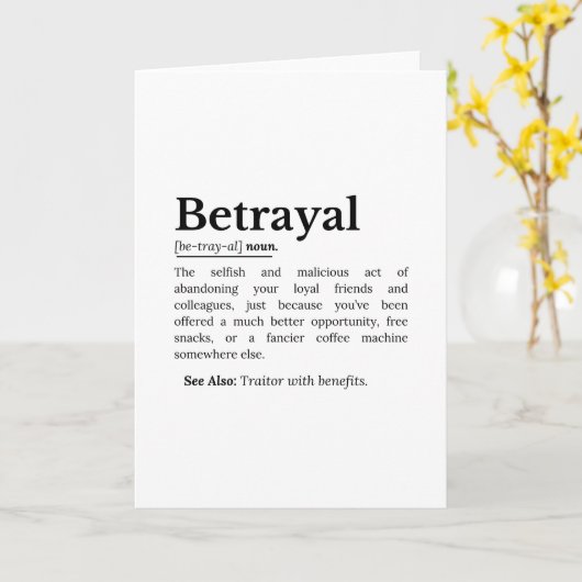 Betrayal Definition Funny Version カード (黄色い花)