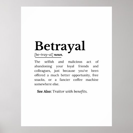 Betrayal Definition Funny Version ポスター (正面)