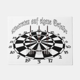 Betreten auf eigene Gefahr Dartscheibe und Pfeile ドアマット