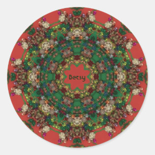BETSY ~クリスマス~黄緑レッドブルー~ ラウンドシール
