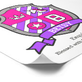 Betsy name meaning unicorn letter B crest poster ポスター (角)