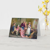 Betsy Rossおよび星条旗1777年 カード (黄色い花)