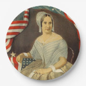 Betsy Rossの最初米国旗のヴィンテージのポートレート米国 ペーパープレート (正面)