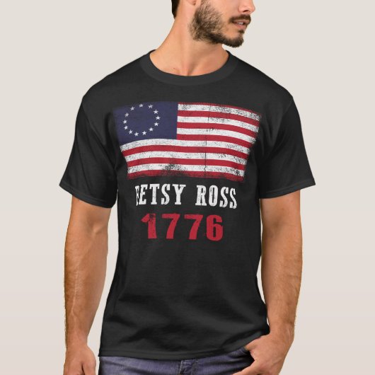 Betsy Rossの米国旗のBetsy Rossの旗1776年 Tシャツ (正面)