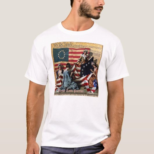 Betsy Ross第1米国の旗の1776年のメーカー Tシャツ (正面)