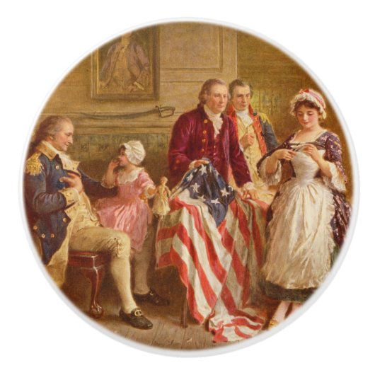 Betsy Ross, 1777 （アメリカ史） （アメリカ愛国者） セラミックノブ (正面)