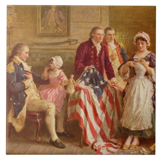 Betsy Ross, 1777 （アメリカ史） （アメリカ愛国者） タイル (正面)