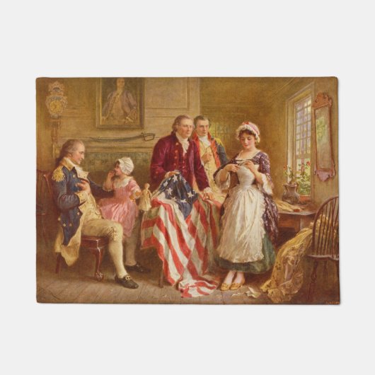 Betsy Ross, 1777 （アメリカ史） （アメリカ愛国者） ドアマット (正面)