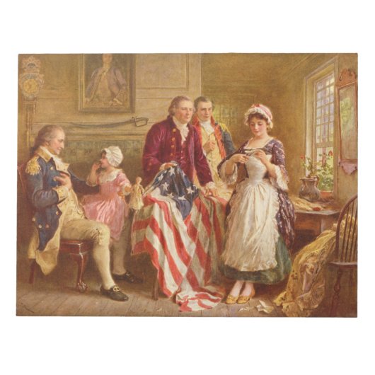 Betsy Ross, 1777 (アメリカ史) (アメリカ愛国者) ノートパッド (正面)