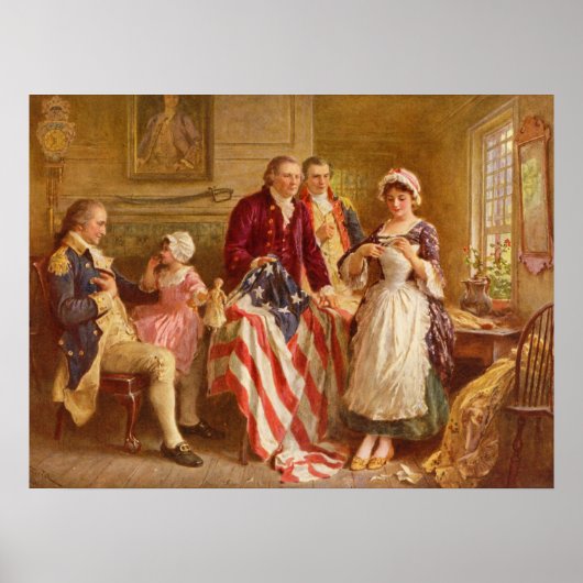 Betsy Ross, 1777 (アメリカ史) (アメリカ愛国者) ポスター (正面)