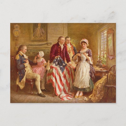 Betsy Ross, 1777 （アメリカ史） （アメリカ愛国者） ポストカード (正面)