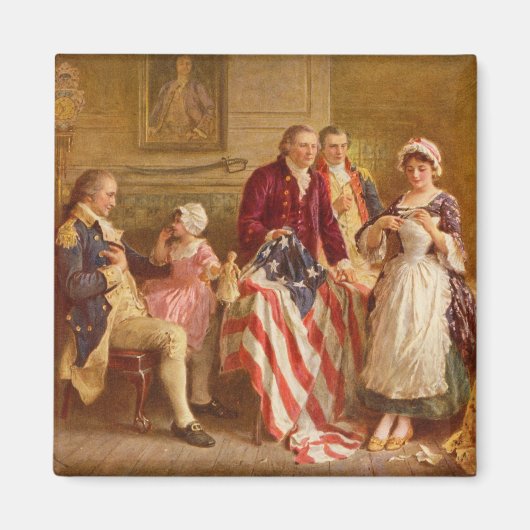Betsy Ross, 1777 （アメリカ史） （アメリカ愛国者） マグネット (正面)