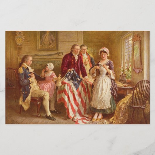 Betsy Ross, 1777 （アメリカ史） （アメリカ愛国者） 便箋 (正面)