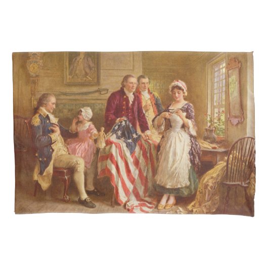 Betsy Ross, 1777 (アメリカ史) (アメリカ愛国者) 枕カバー (正面)