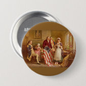 Betsy Ross, 1777 （アメリカ史） （アメリカ愛国者） 缶バッジ (正面&裏面)