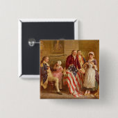 Betsy Ross, 1777 （アメリカ史） （アメリカ愛国者） 缶バッジ (正面&裏面)