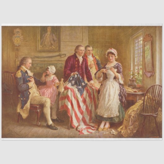 Betsy Ross, 1777 （アメリカ史） （アメリカ愛国者） 薄葉紙 (正面)