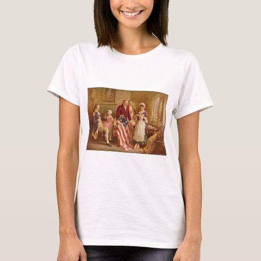 Betsy Ross, 1777 （アメリカ史） （アメリカ愛国者） Tシャツ (正面)