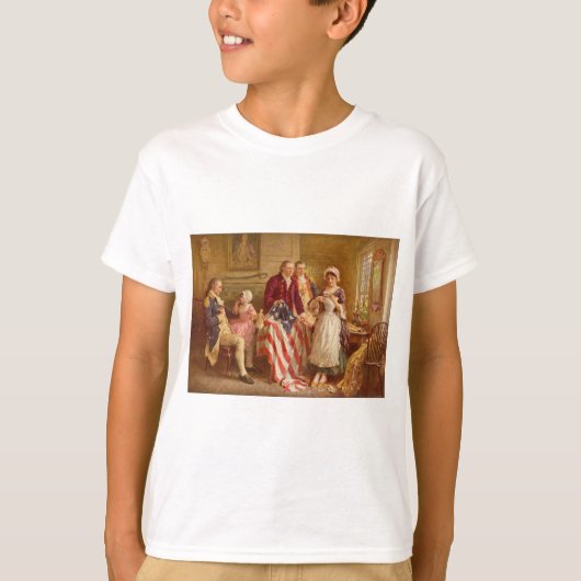 Betsy Ross, 1777 （アメリカ史） （アメリカ愛国者） Tシャツ (正面)